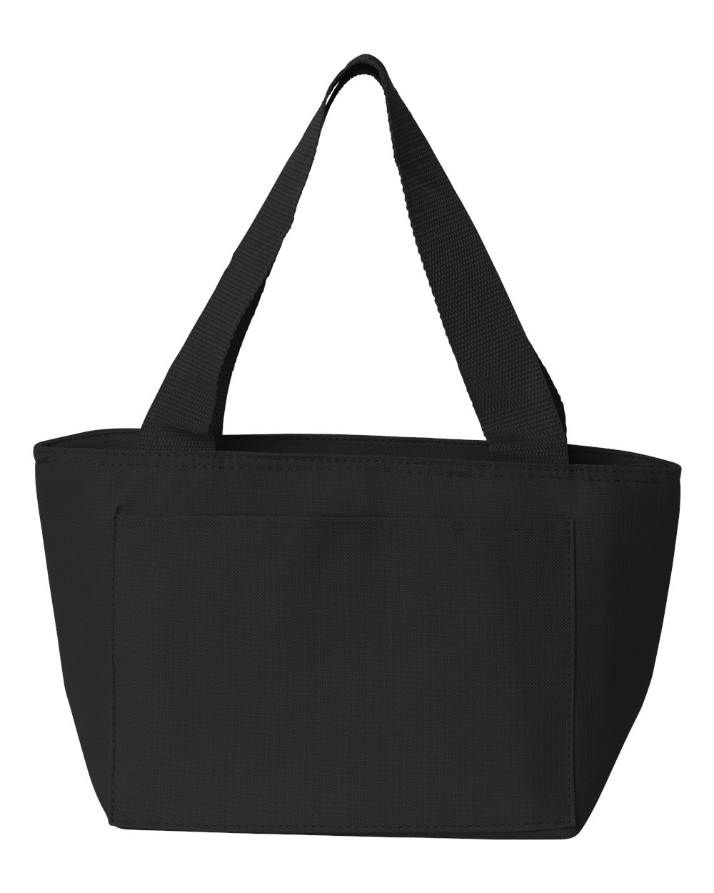 Front View of Black Recycled Cooler Bag - 8808