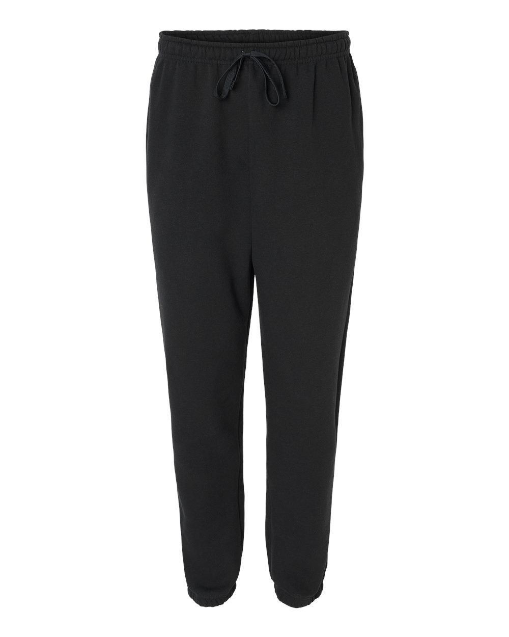 Front View of Black ReFlex Fleece Sweatpants - RF491