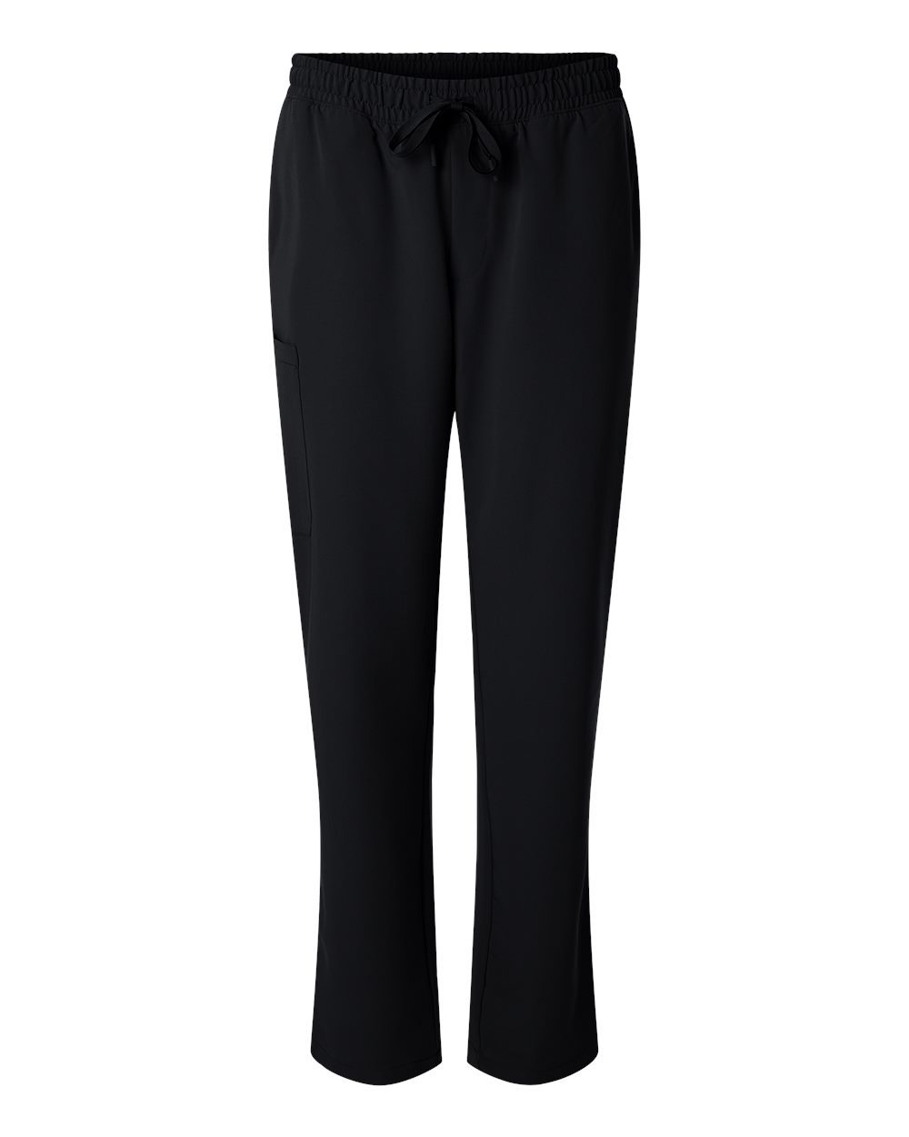Front View of Black Rhodes Everyday Straight-Leg Scrub Pants - M20001