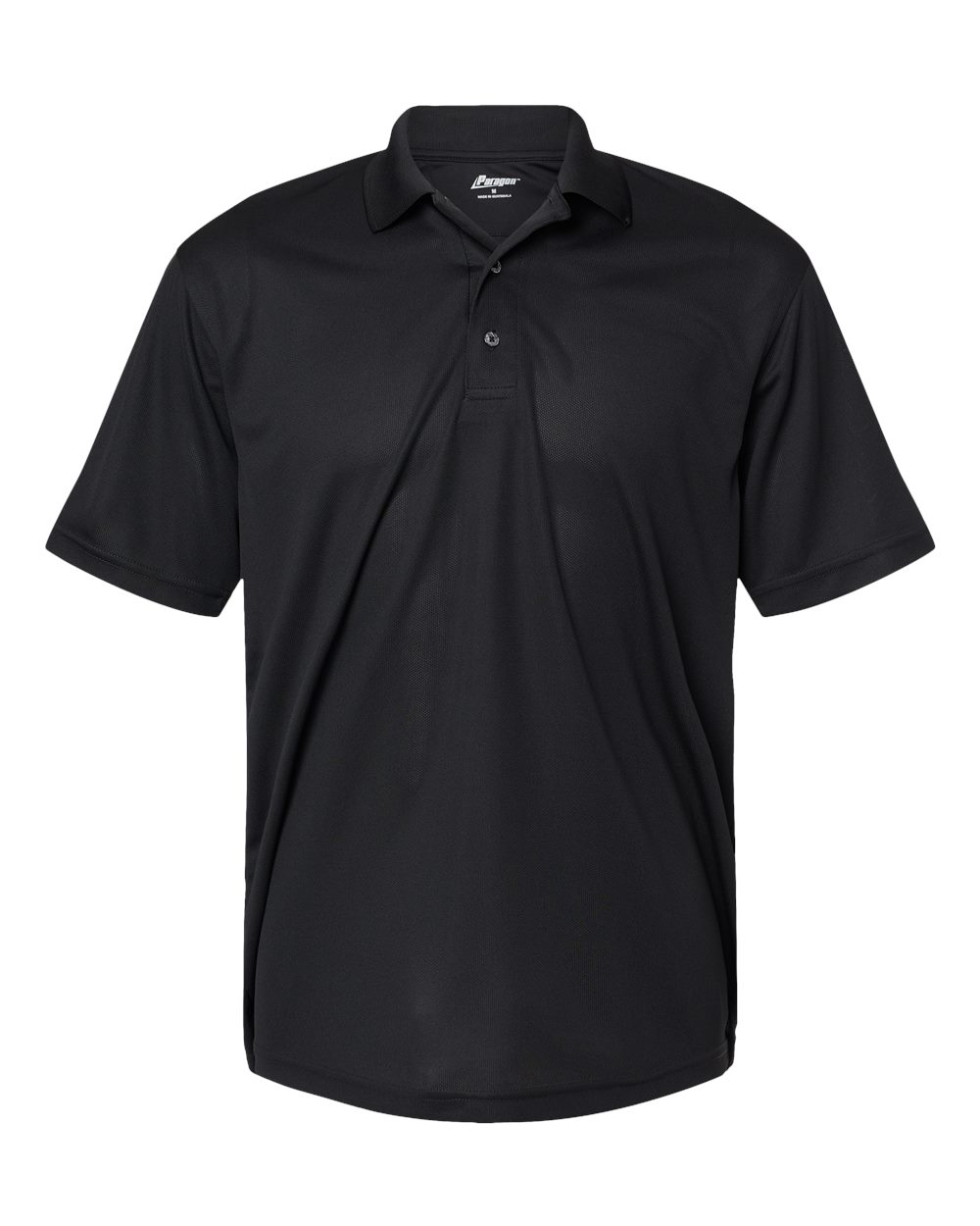 Front View of Black Saratoga Performance Mini Mesh Polo - 100