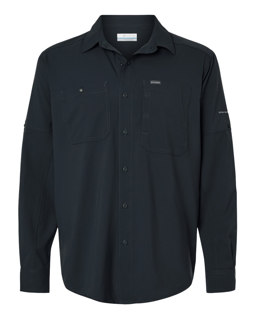 Front View of Black Silver Ridge™ Utility Lite Long Sleeve Shirt - 201293