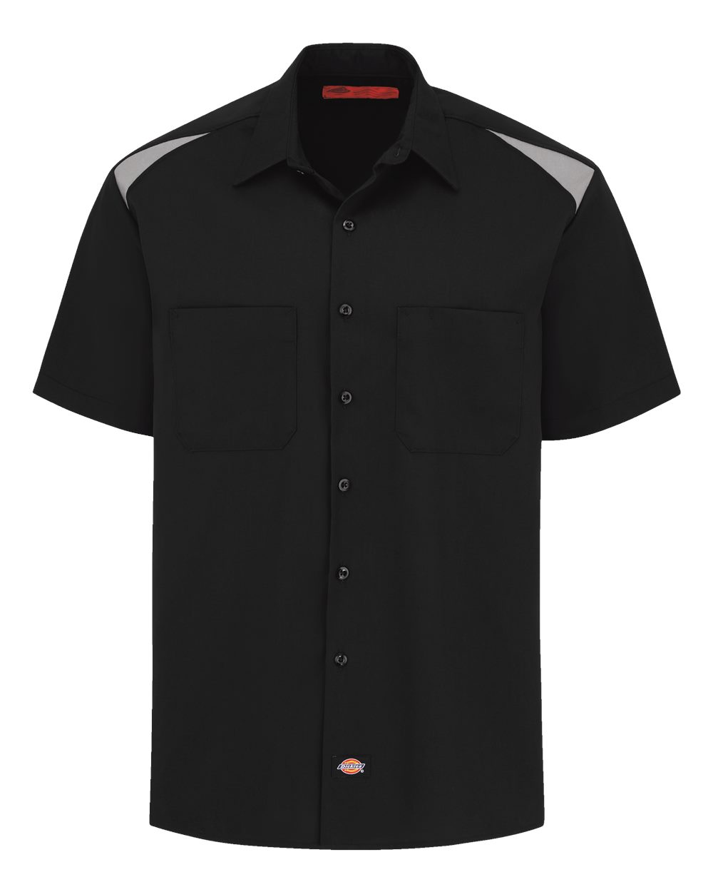 Front View of Black/ Smoke Short Sleeve Performance Team Shirt - Tall Sizes - 05T