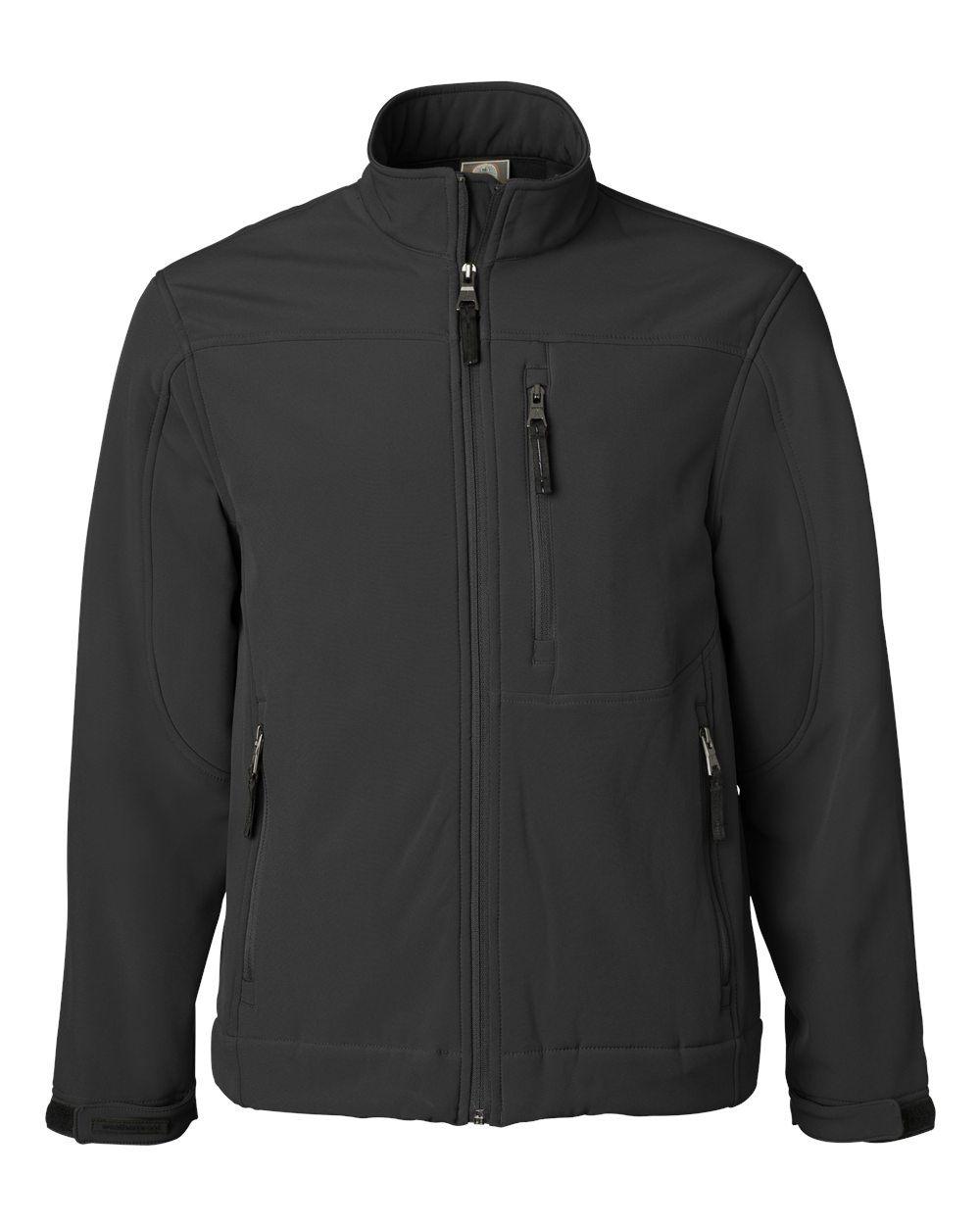 Front View of Black Soft Shell Jacket - 6500