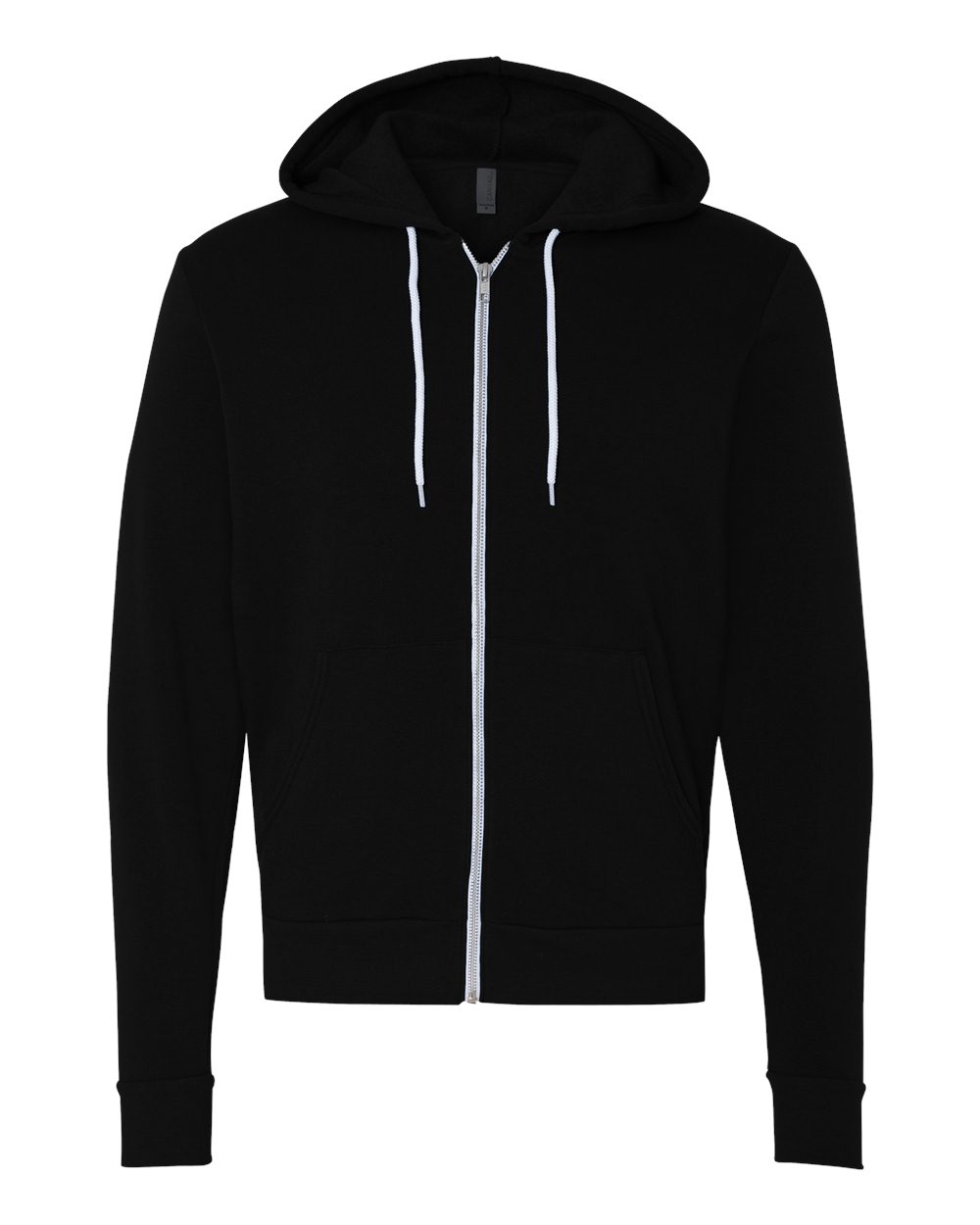 Black Sponge Fleece Full-Zip Hoodie - 3739