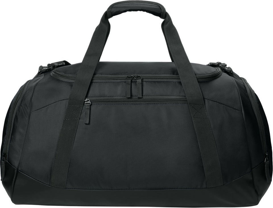 Front View of Black Sport-Tek Large Rec Duffel BST505