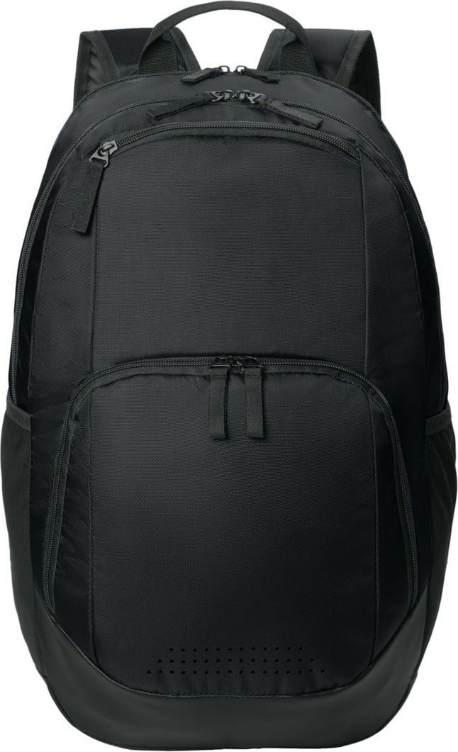 Front View of Black Sport-Tek Rec Backpack BST200