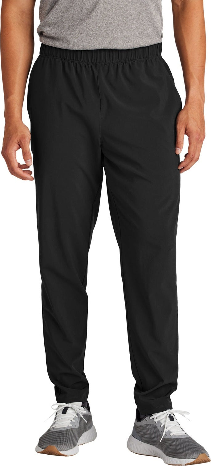 Front View of Black Sport-Tek Repeat Pant PST485