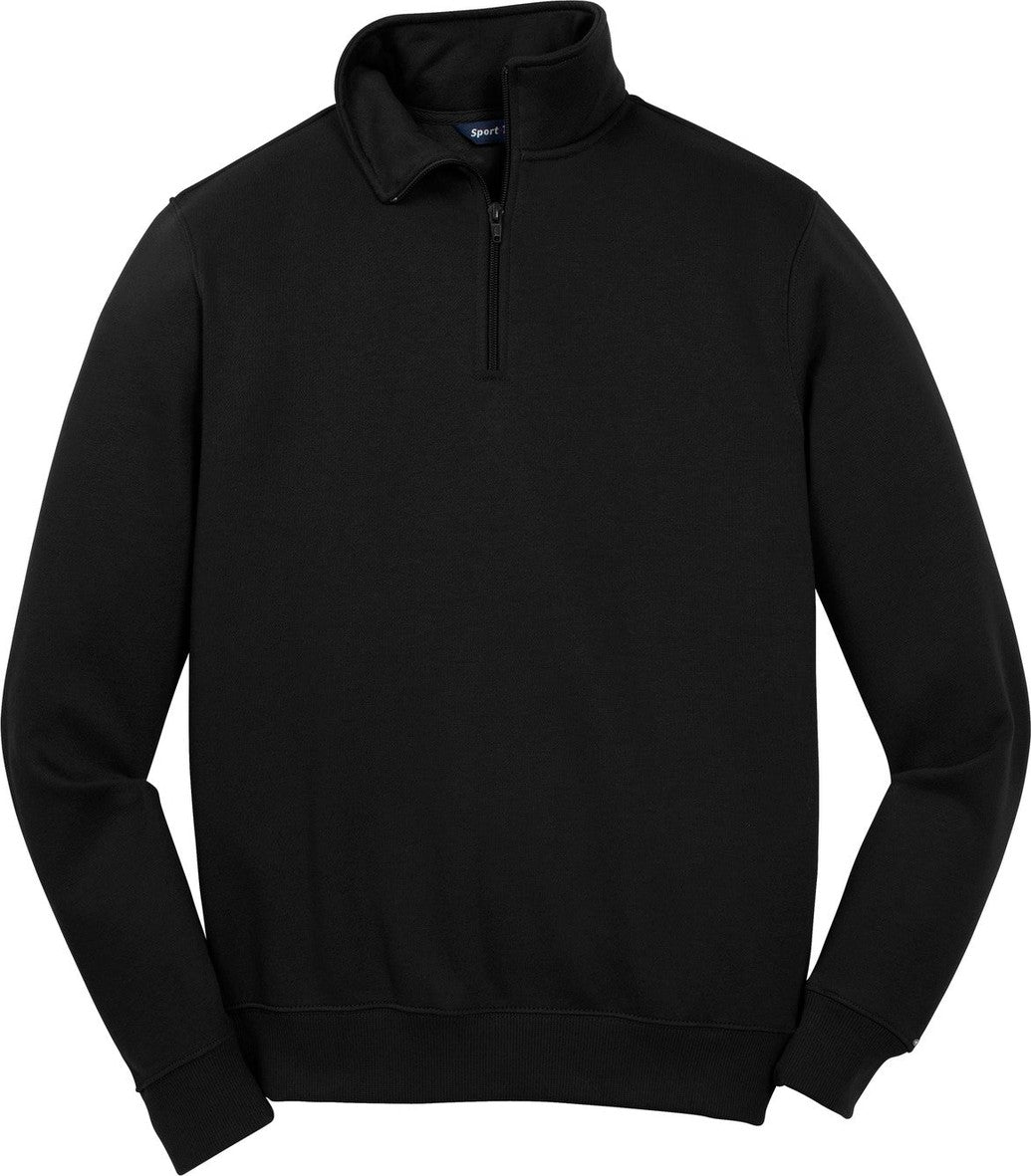 Front View of Black Sport-Tek Tall 1/4-Zip Sweatshirt. TST253