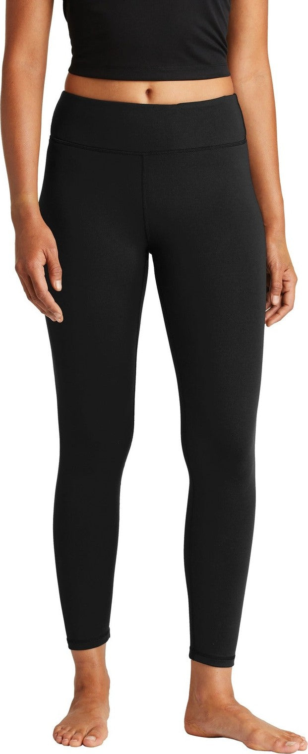 Front View of Black Sport-Tek Women's 7/8 Legging. LPST890