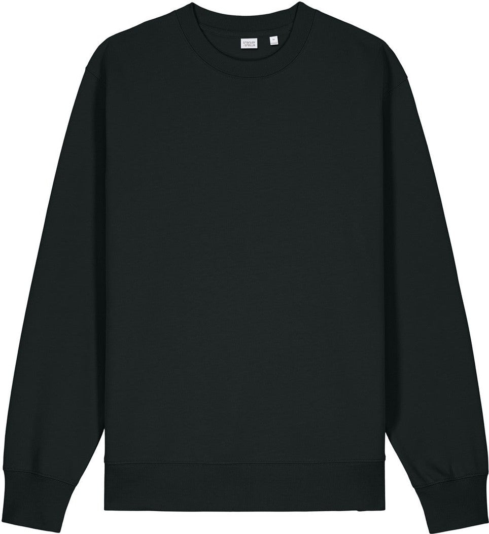 Front View of Black Stanley/Stella Unisex Changer 2.0 Crewneck Sweatshirt SXU004