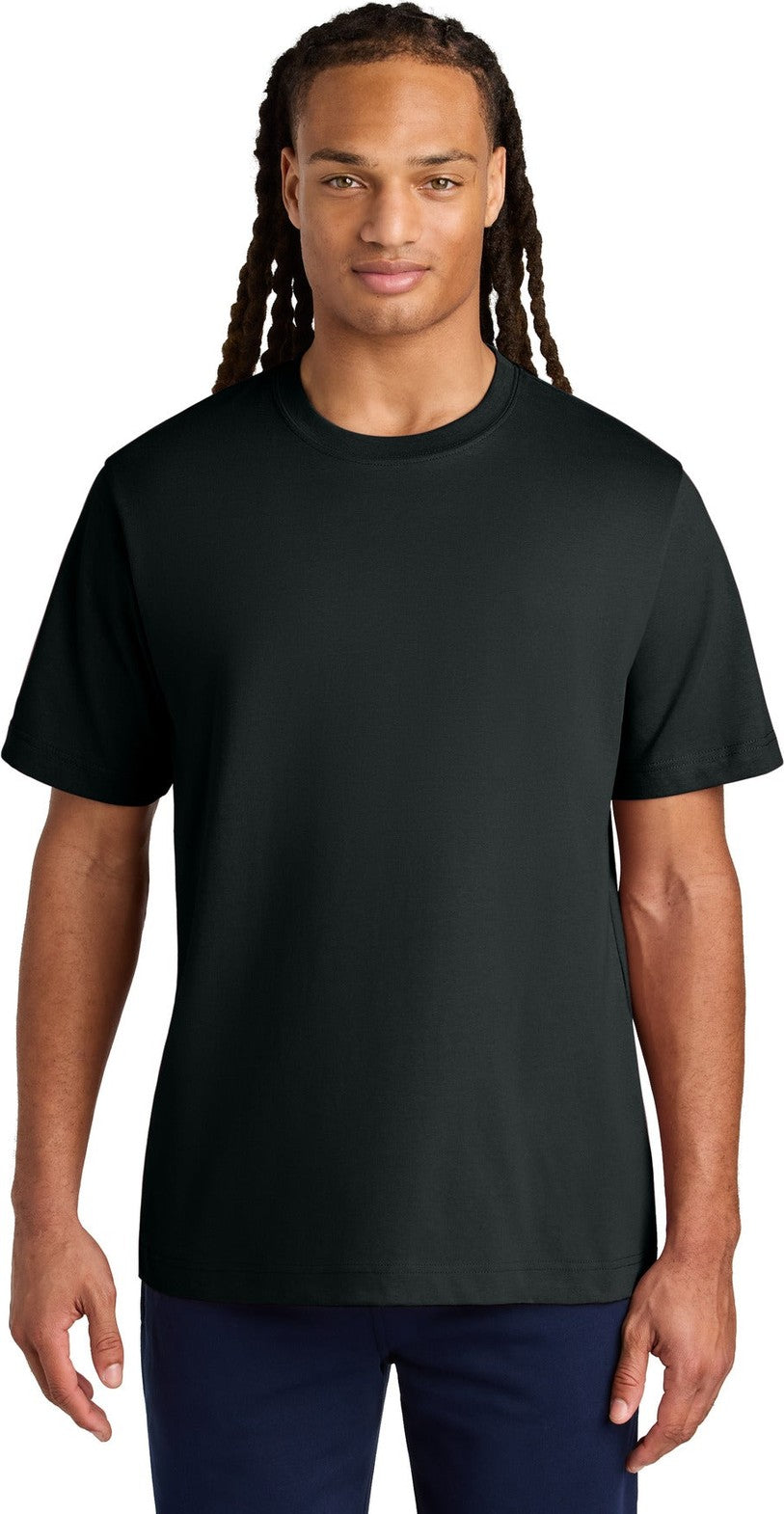 Front View of Black Stanley/Stella Unisex Freestyler Heavyweight Tee SXU018