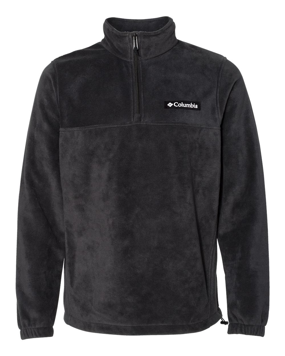 Front View of Black Steens Mountain™ Fleece Quarter-Zip Pullover - 162019