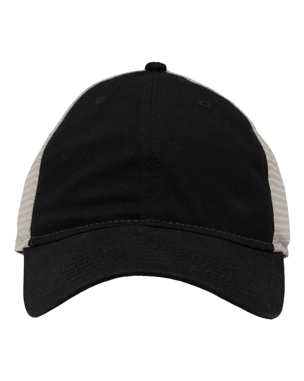 Front View of Black/ Stone Mesh Dad Hat Fit - SP1750