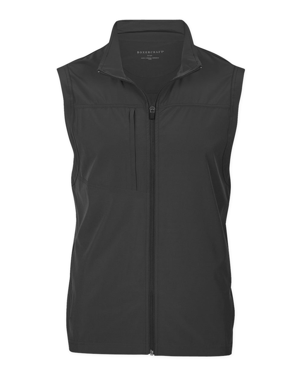 Front View of Black Stretch Woven Vest - BM5502