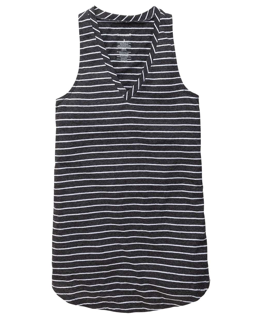 Front View of Black Stripe Women&#39;s Margo Tank - T89