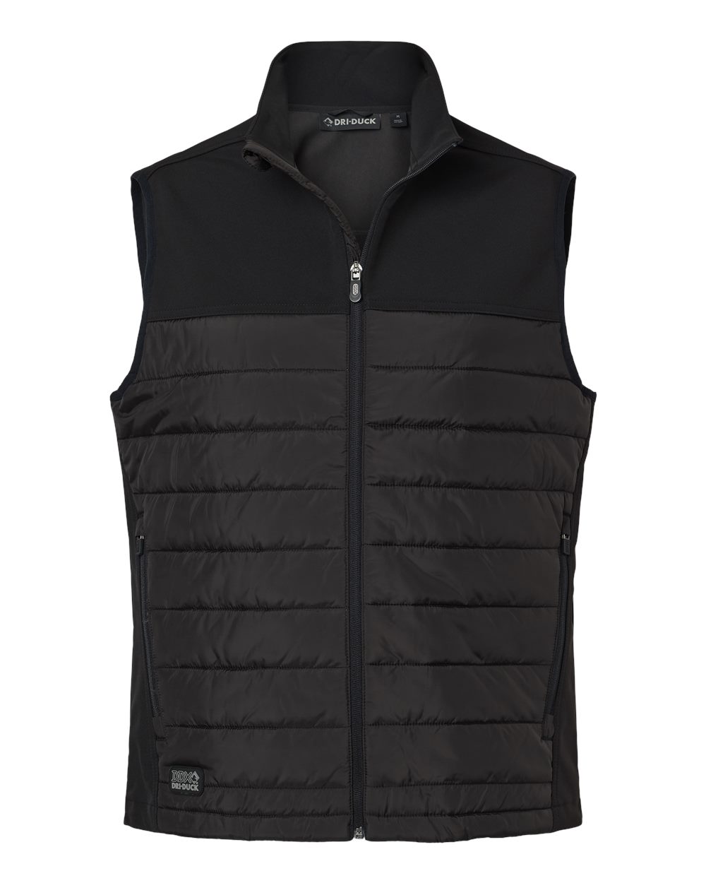 Front View of Black Summit Soft Shell Puffer Vest - 5318