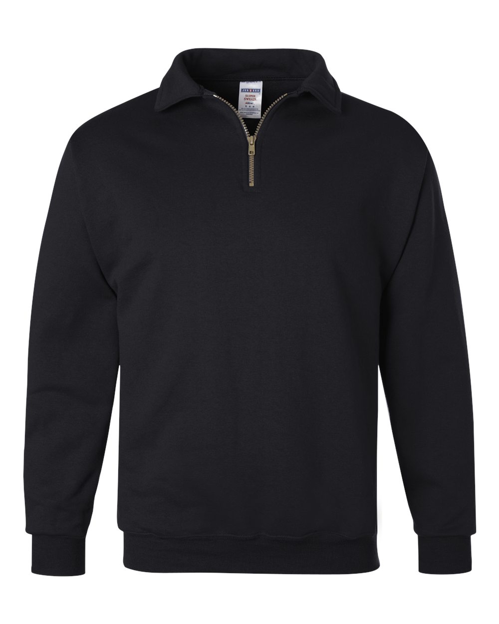 Black Super Sweats NuBlend® Quarter-Zip Cadet Collar Sweatshirt - 4528MR
