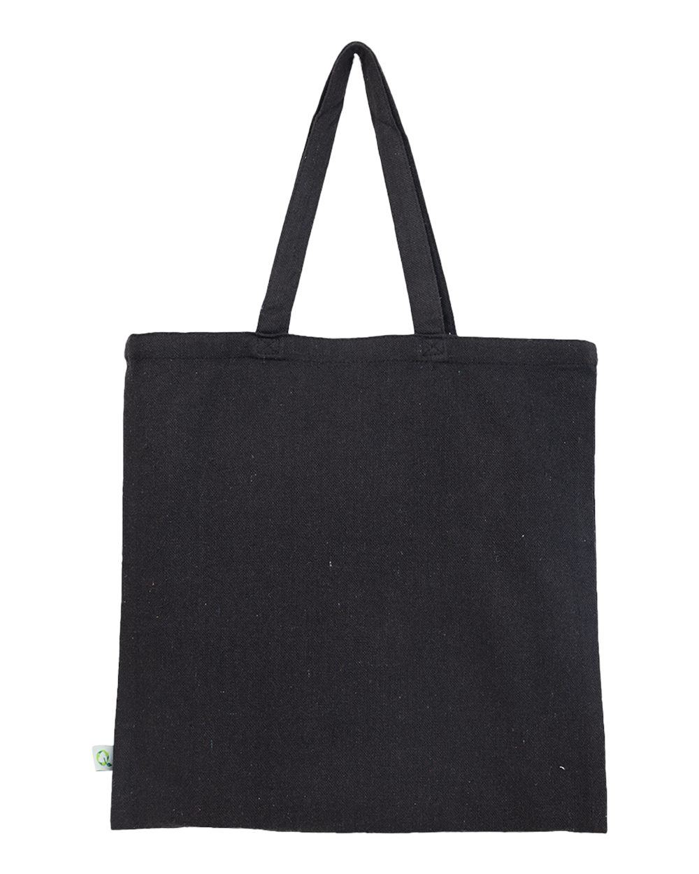 Front View of Black Sustainable Canvas Bag - S800
