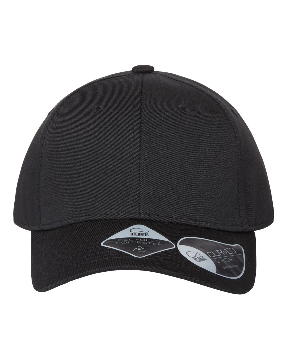 Front View of Black Sustainable Structured Cap - JOSHUA