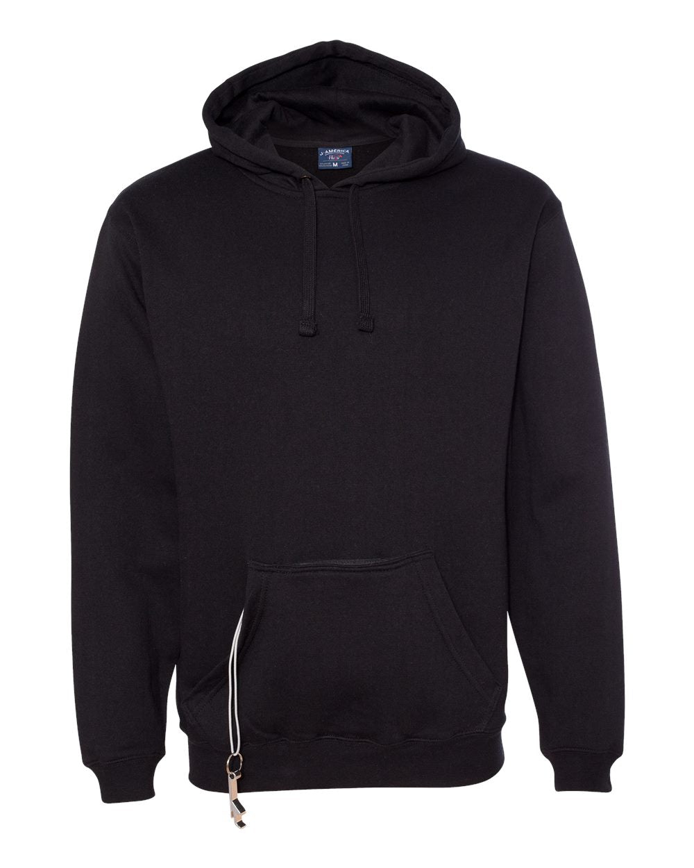 Front View of Black Tailgate Hooded Sweatshirt - 8815