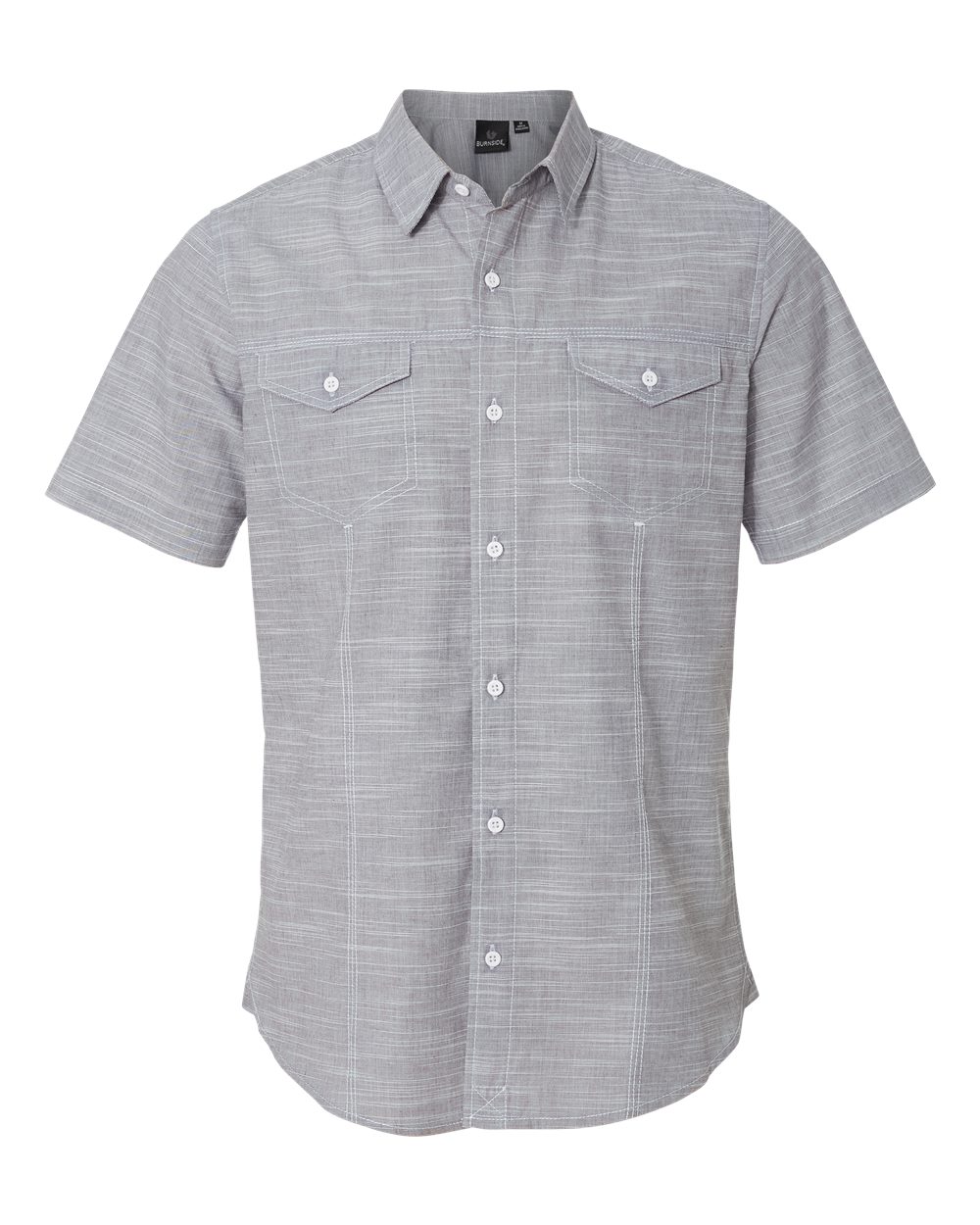 Black Textured Solid Short Sleeve Shirt - 9247