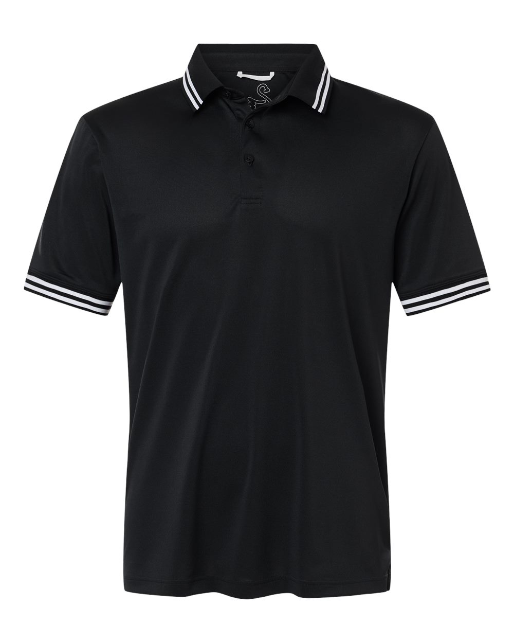 Front View of Black Thatcher Polo - SW8700 plain