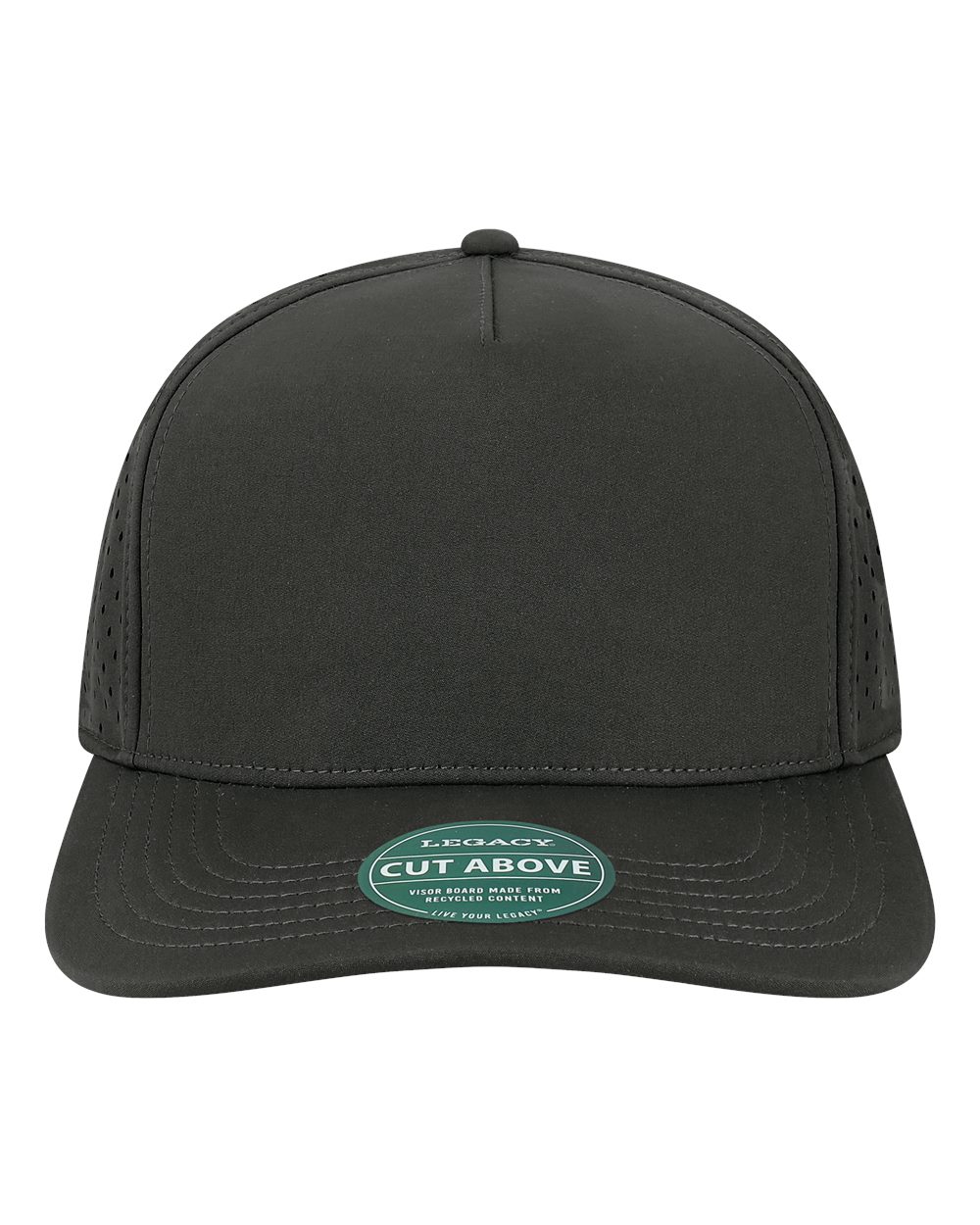 Front View of Black The Cut Above Cap - CUT