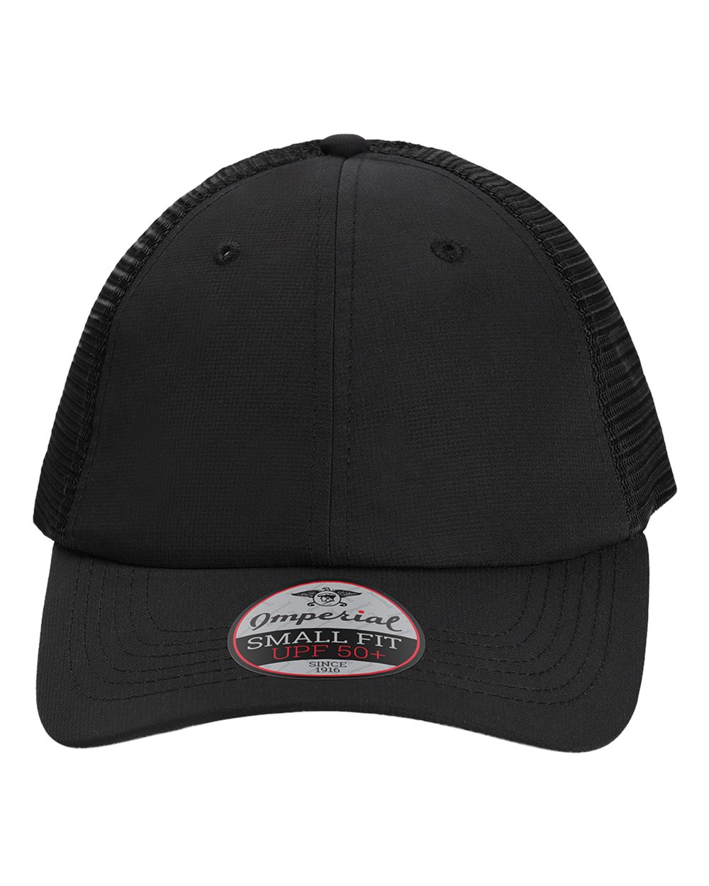 Front View of Black The Hinsen Women's Mesh Back Cap - L338M