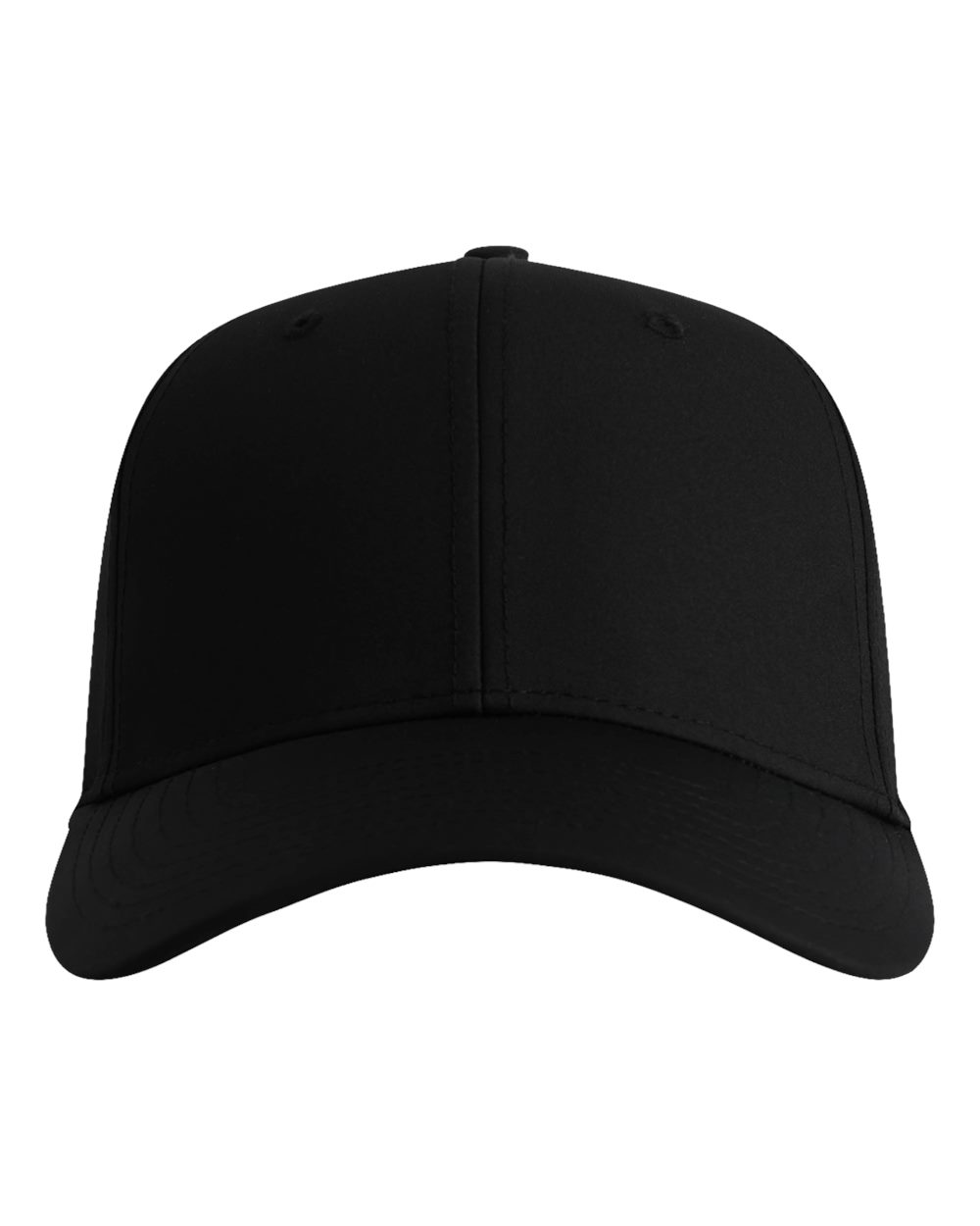Front View of Black The Ironclad Recycled Perforated Cap - 7068 plain