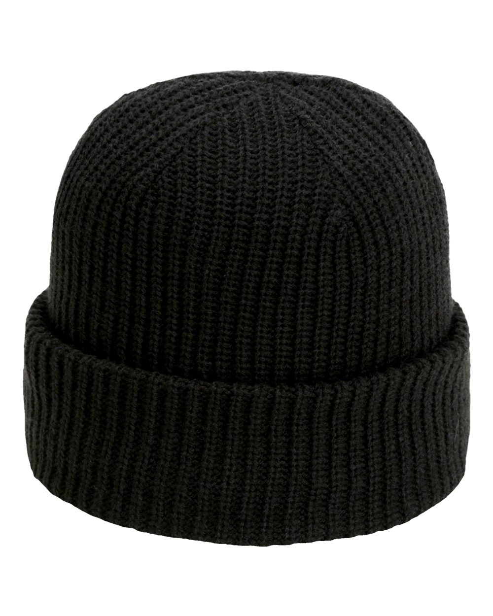 Front View of Black The Mogul Cuffed Beanie - 6020