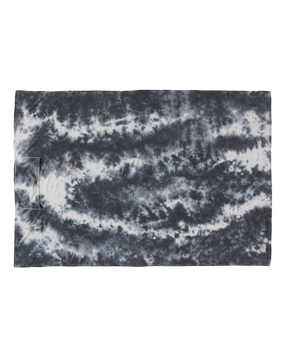 Front View of Black Tie Dye Triblend Fleece Blanket - 8852