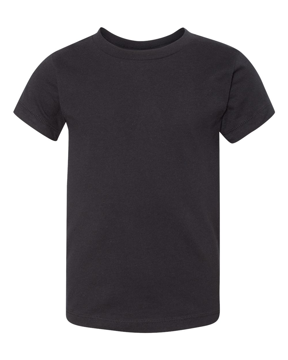 Front View of Black Toddler Jersey Tee - 3001T