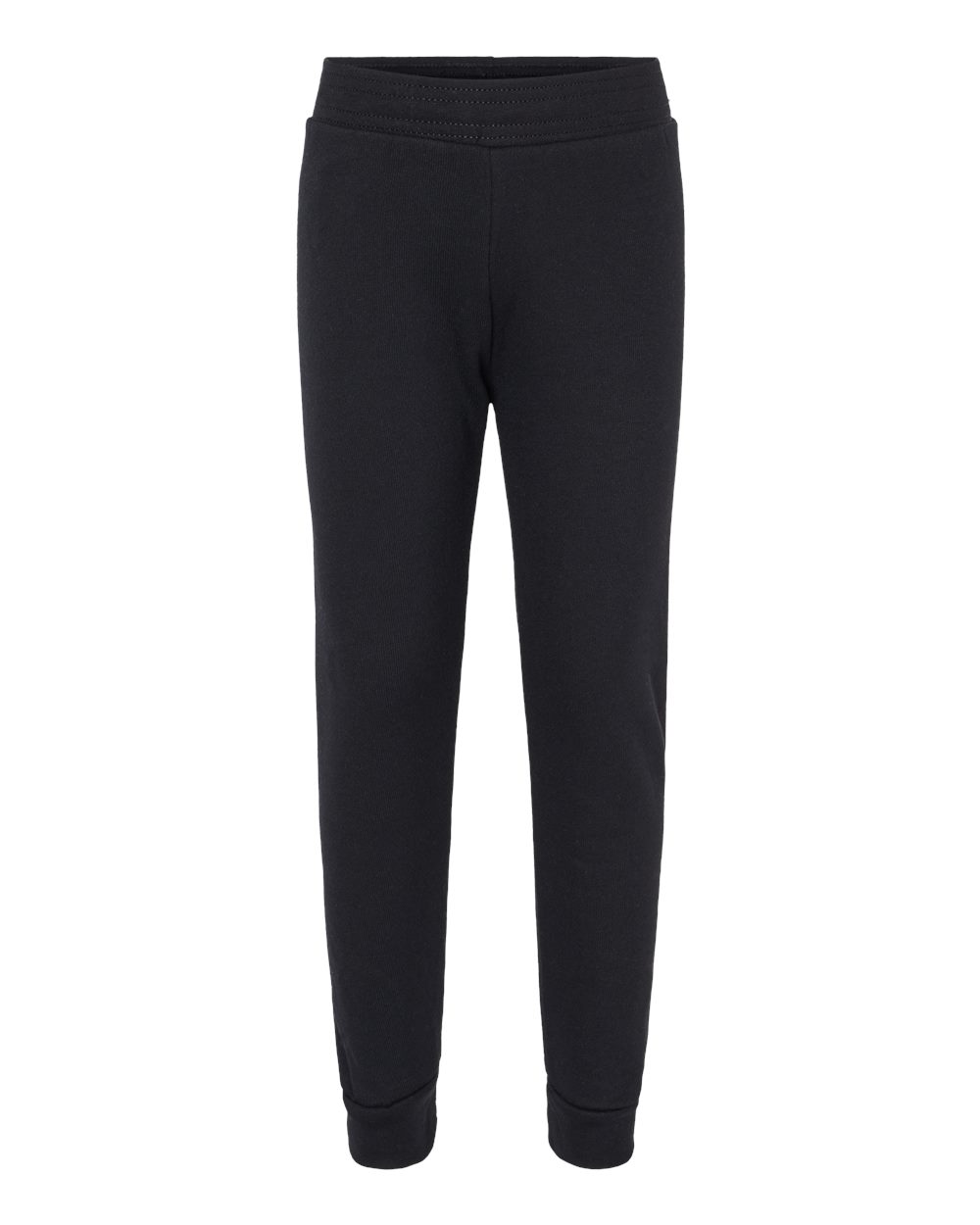 Front View of Black Toddler Sponge Fleece Jogger Sweatpants - 3727T