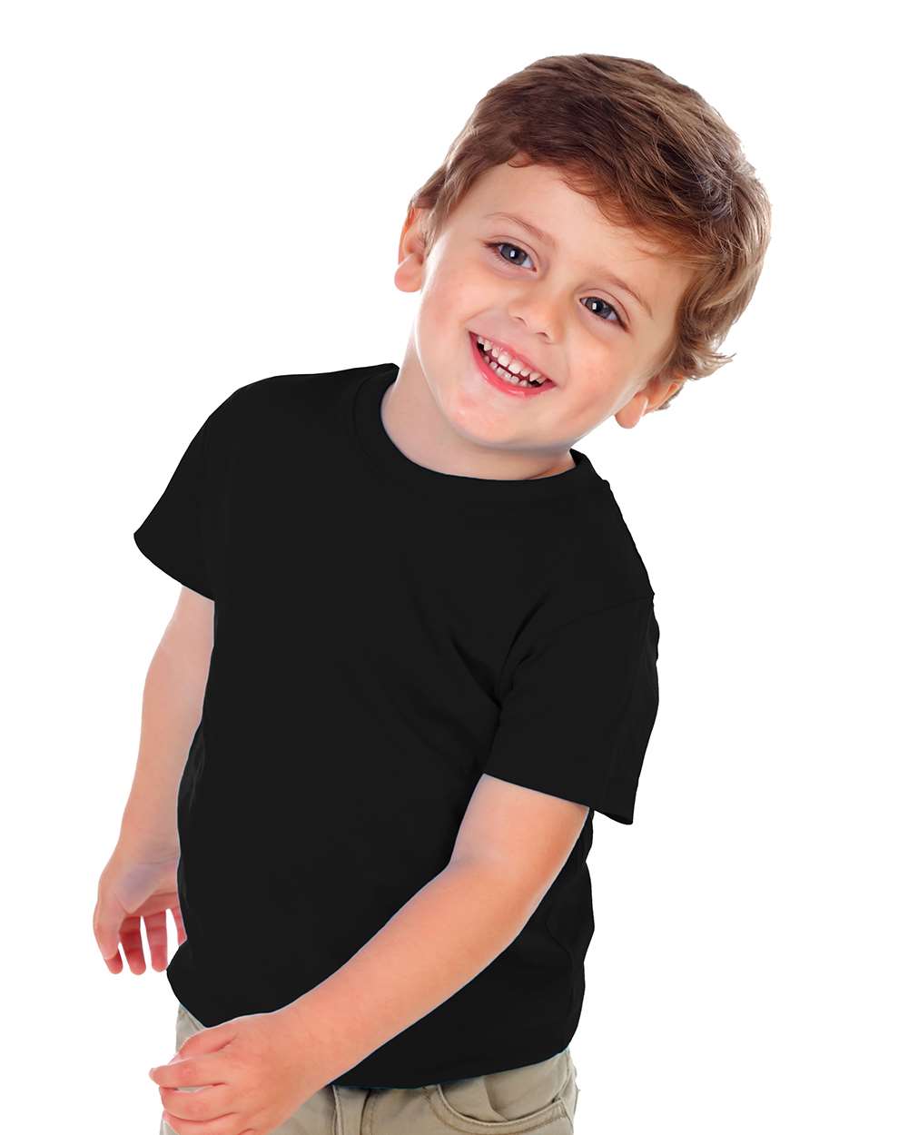 Front View of Black Toddler Tee - BK03