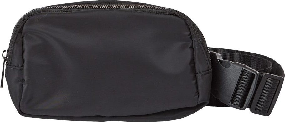 Front View of Black Travel Belt Bag - 5775