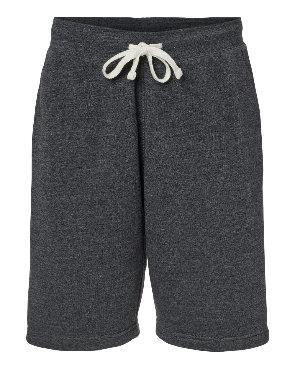 Front View of Black Triblend Triblend Fleece Shorts - 8855
