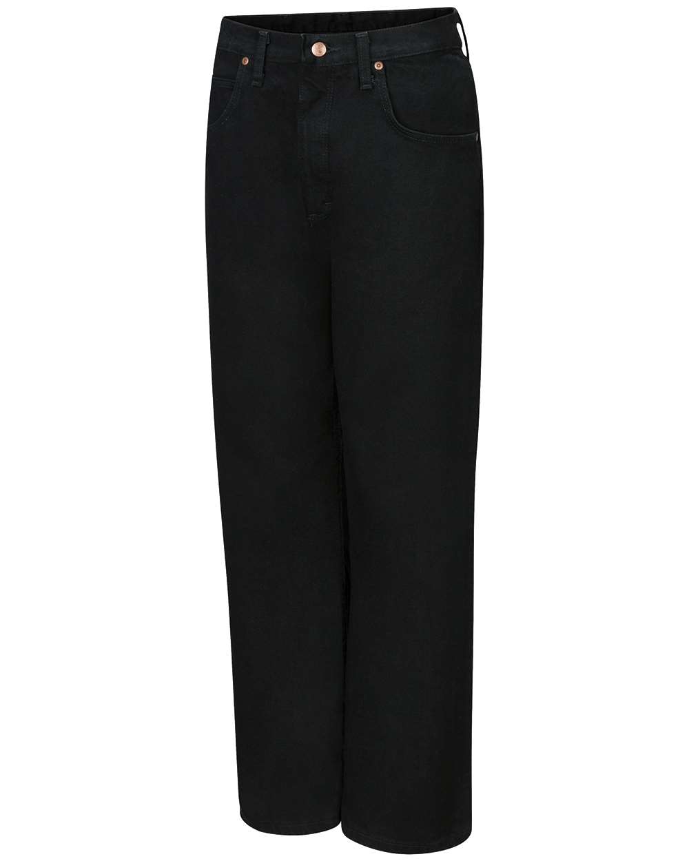Front View of Black - Unhemmed Authentic Jeans - PD60