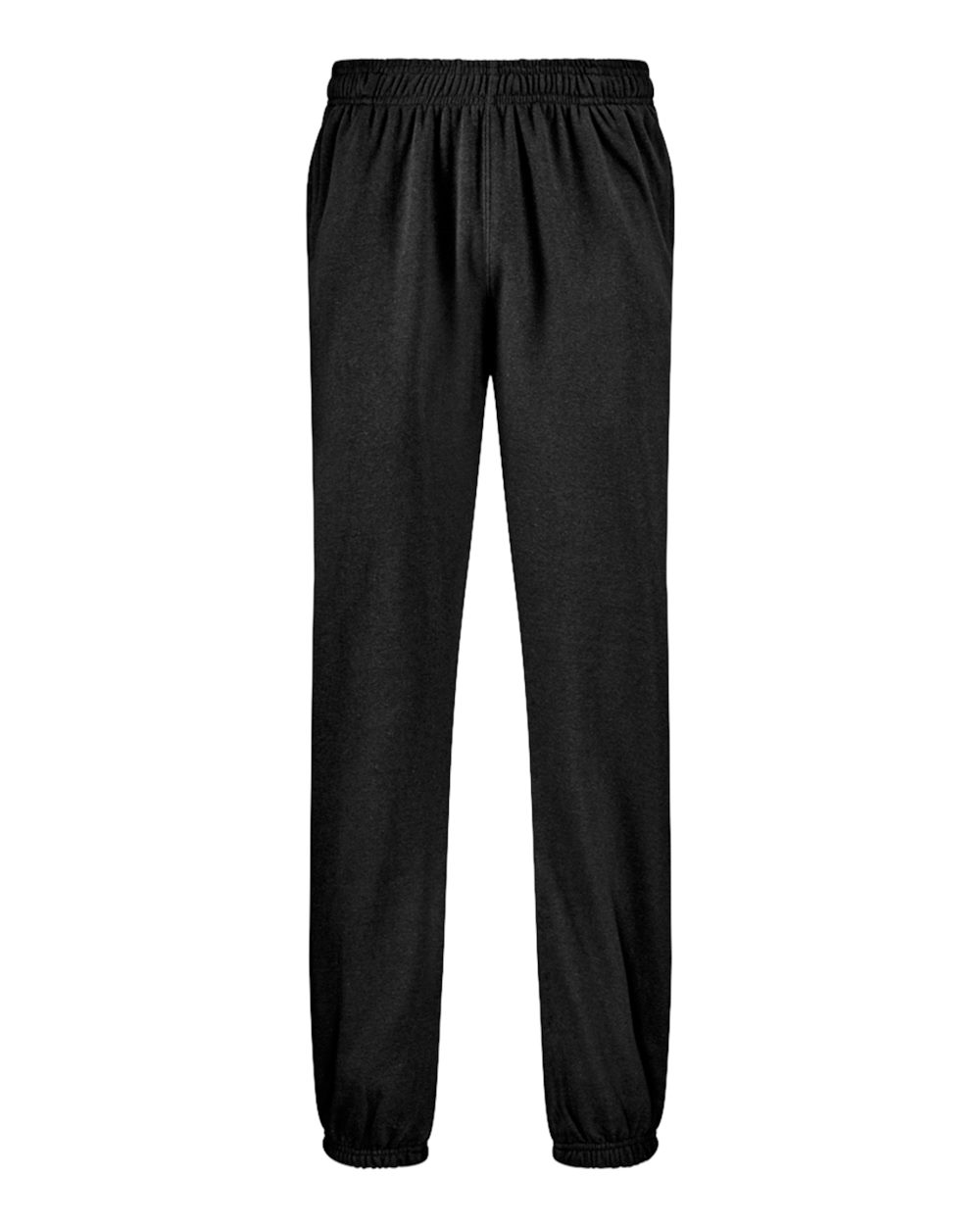 Front View of Black Unisex BTB Fleece Sweatpants - 8724