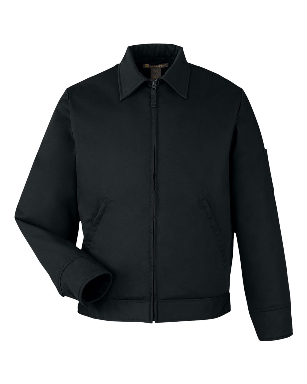 Front View of Black Unisex ClimaBloc® Tall Station Jacket - M721T