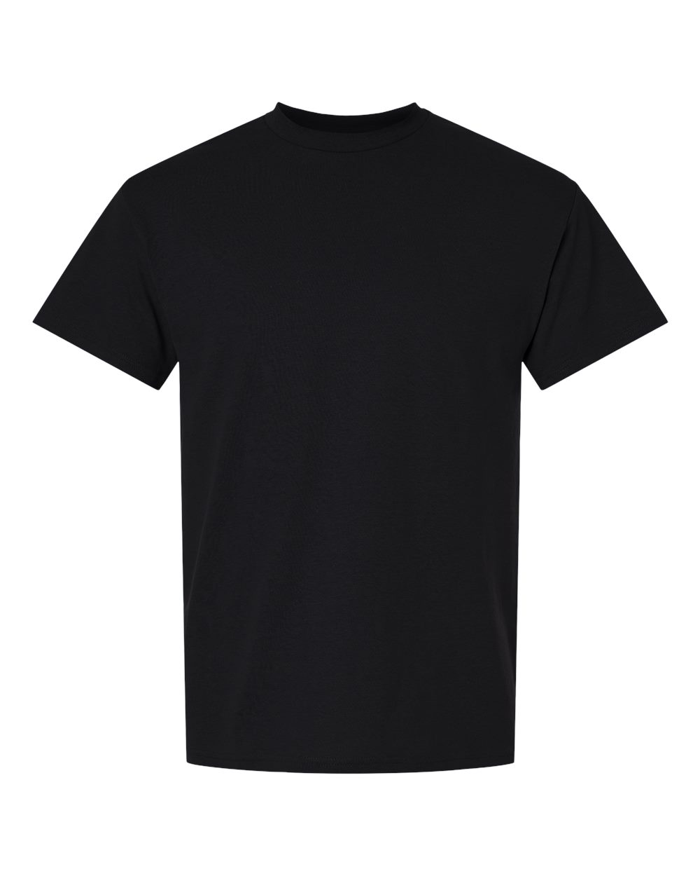 Front View of Black Unisex DryBlend® Tall T-Shirt - 8000T plain