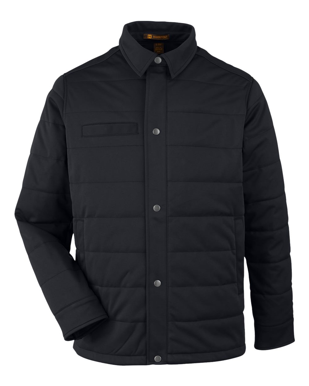 Front View of Black Unisex Guardian Soft Shell Chore Coat - M821