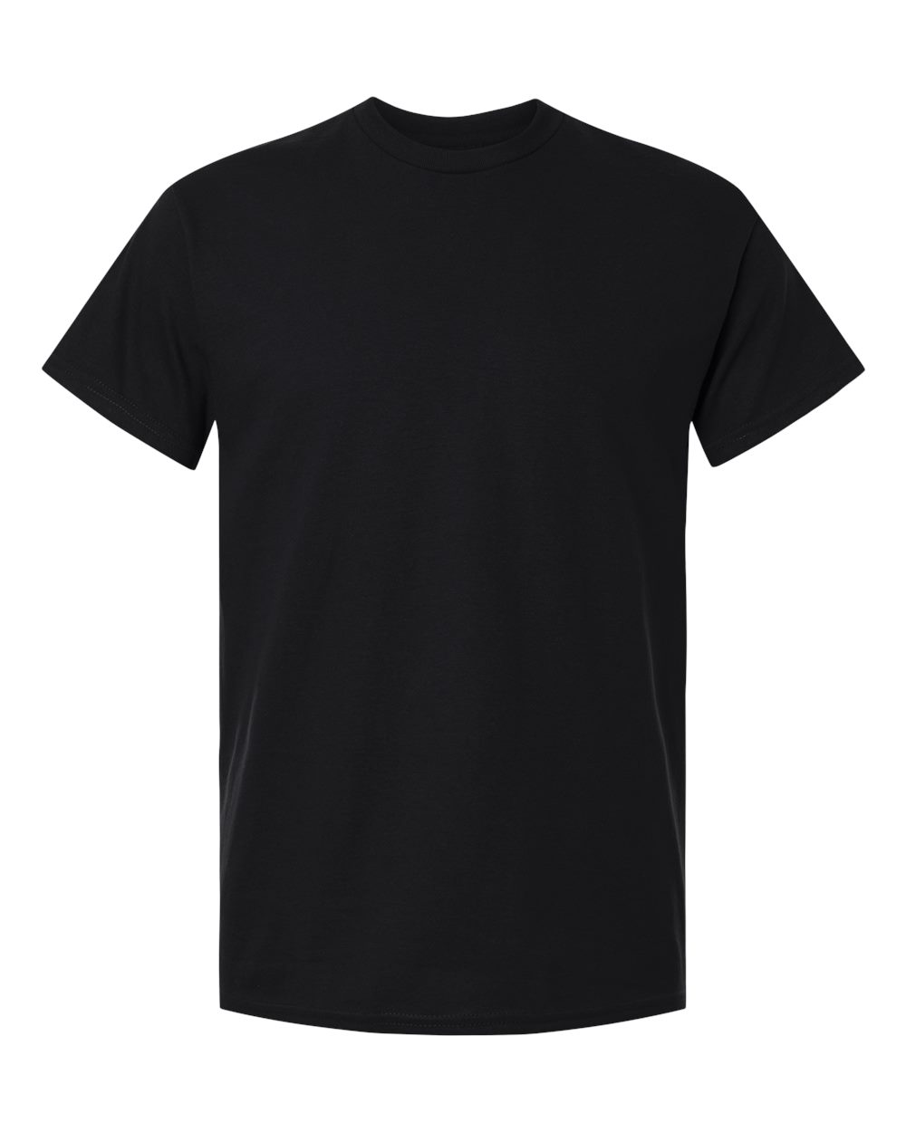 Front View of Black Unisex Heavy Cotton™ Tall T-Shirt - 5000T plain