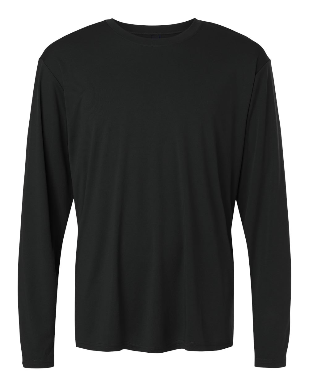 Front View of Black Unisex Tall Pro-Lock Performance Long Sleeve T-Shirt - 48400T plain