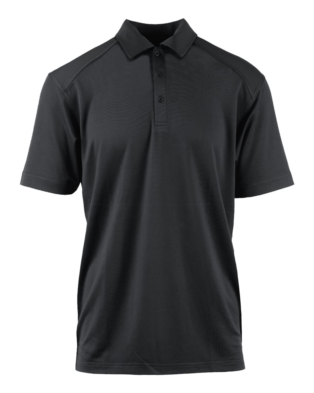 Front View of Black Universal Polo - 0400