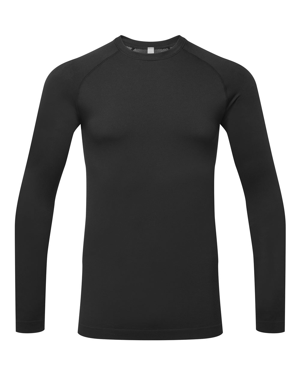 Front View of Black Unstoppable Fresh Long Sleeve Underscrub Base Layer - NN270