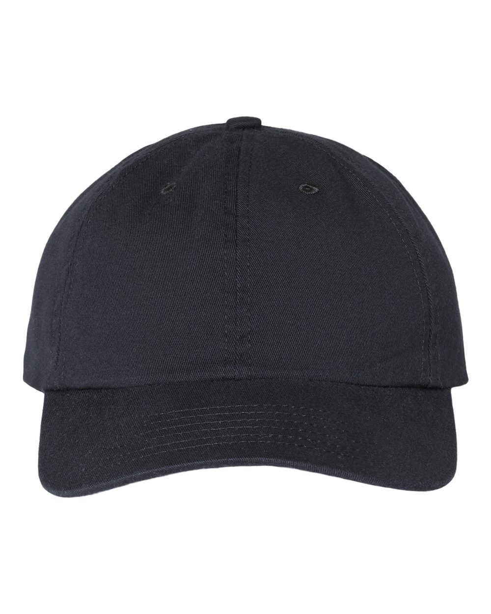 Front View of Black USA-Made Dad Hat - USA200