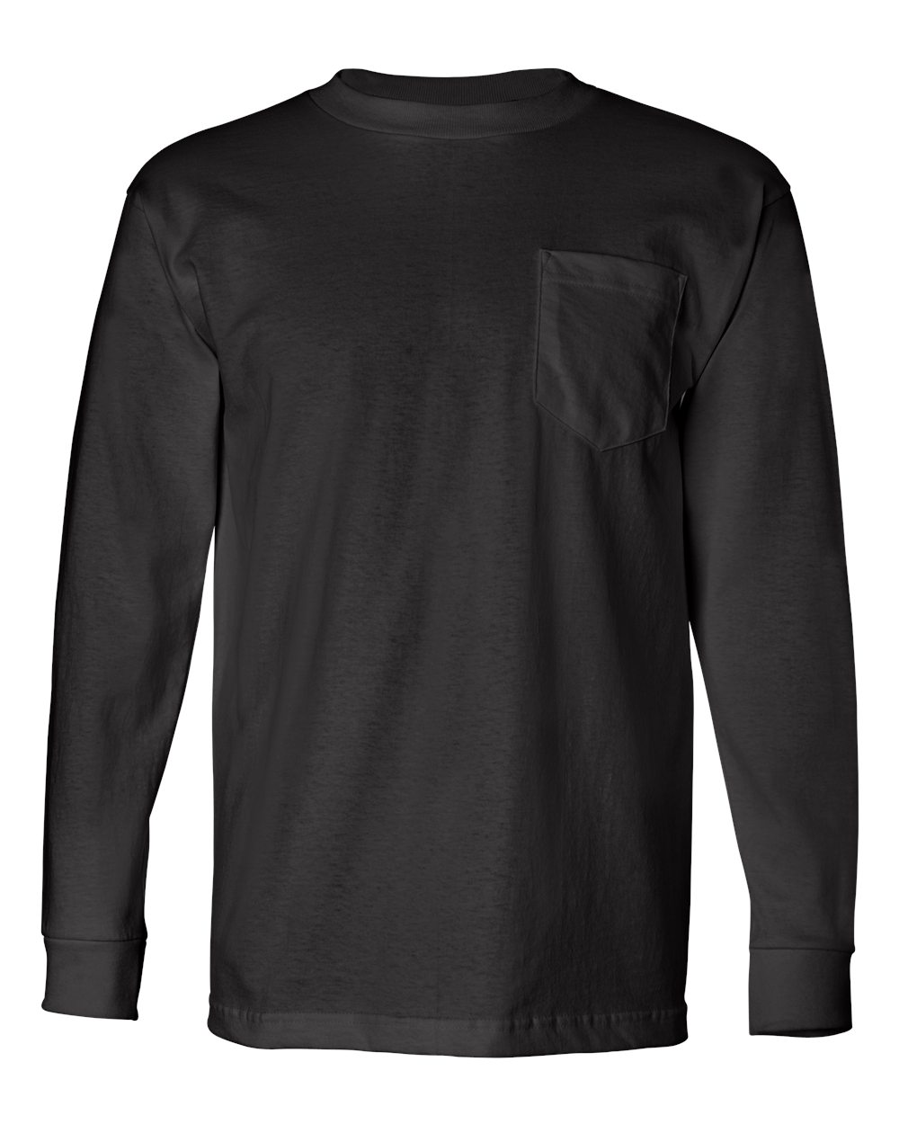 Black USA-Made Long Sleeve Pocket T-Shirt - 8100