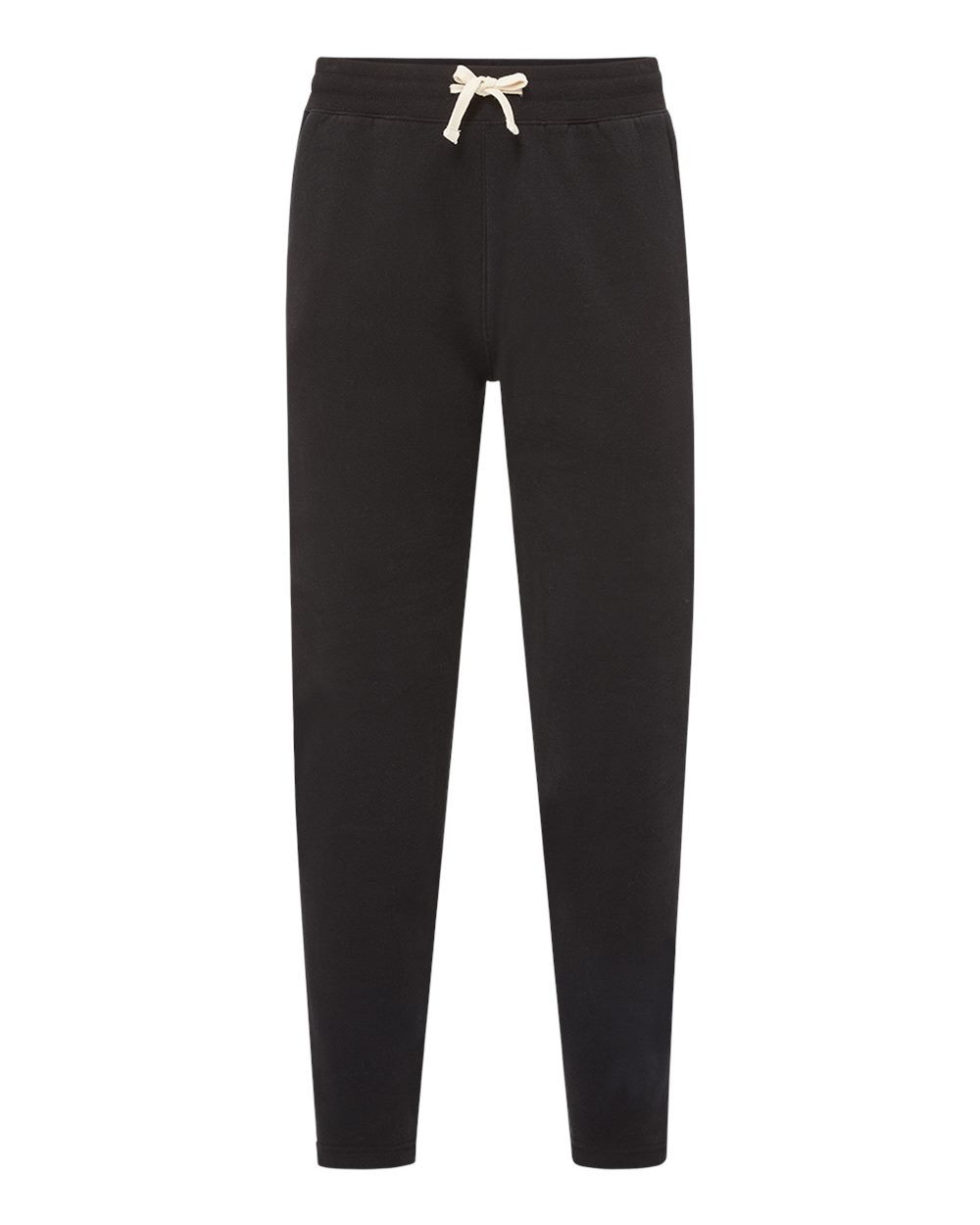 Front View of Black Vintage Fleece Joggers - 22744