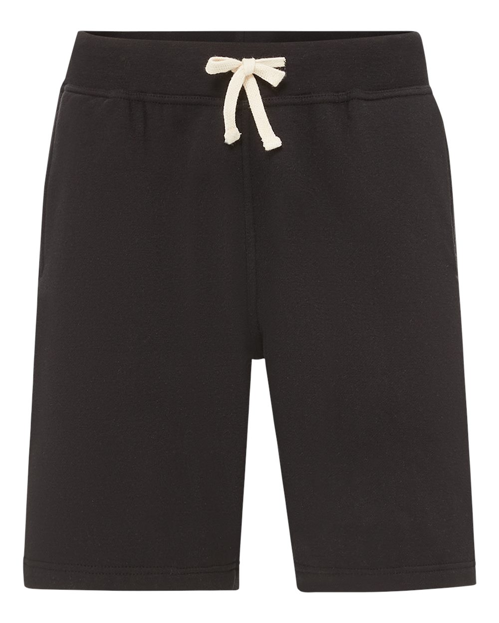 Front View of Black Vintage Fleece Shorts - 22743