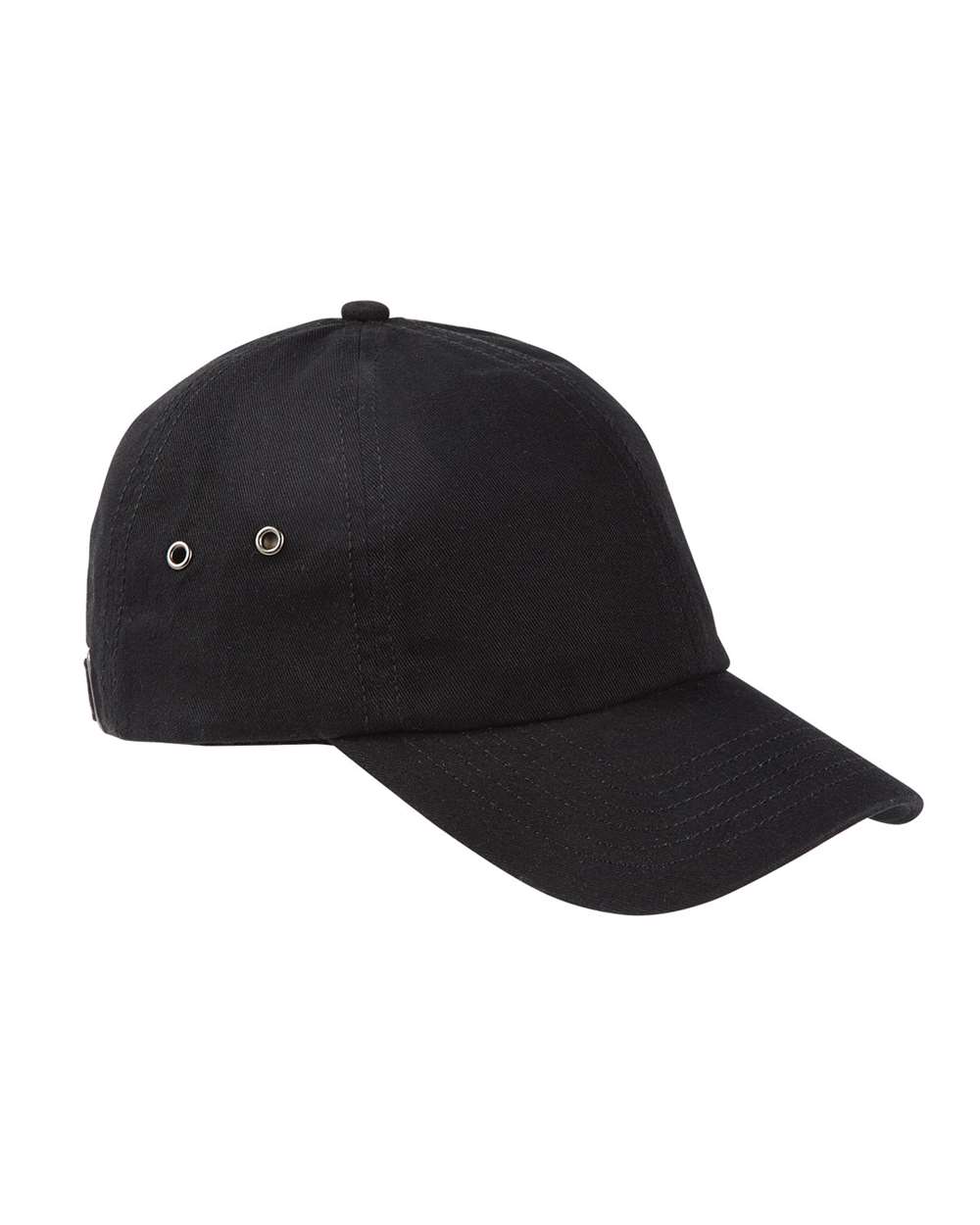 Front View of Black Washed Baseball Cap - BA529 plain